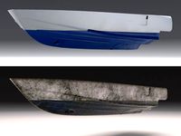 yacht hull clean and ruined