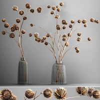 bouquet of dried flowers in a glass vase 182