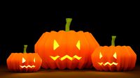 3d low-poly pumpkin for halloween