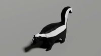 low-poly skunk