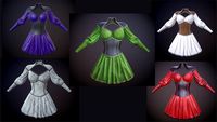 dress with corset low poly 5 texture options