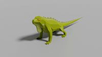 low-poly iguana