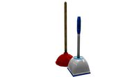 bathroom plunger low poly - pbr