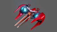 sci-fi glider - low poly - game ready - pbr