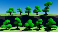 lowpoly trees oak-type