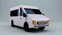 low-poly car prototype microbus game ready low-poly
