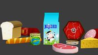 food pack low poly game ready model textures only deffuse 1k