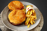 double hamburger realistic