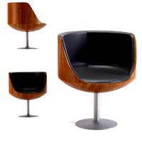 swivel armchair club walnut