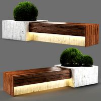 street bench with plant