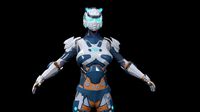 sci-fi girl low-poly game-ready