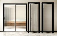 modern glass partition door