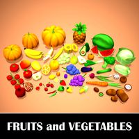 fruits and vegetables - stylized food pack