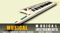 keytar musical instruments full detail low poly and high poly