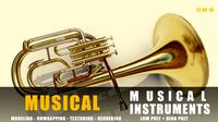 tenor horn instruments full detail low poly and high poly
