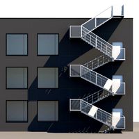 metal stair with fencing
