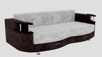 sofa with wooden armrests