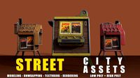 street cigarette stand series old game ready street assets low poly and high poly