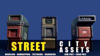 news stand series old game ready street assets low poly and high poly