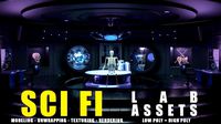 sci fi lab assets low and high poly with texture game ready