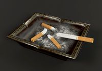 ashtray with cigarettes