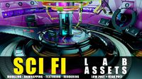 sci fi lab assets low and high poly texture