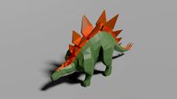 low-poly stegosaurus