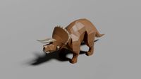 low-poly triceratops