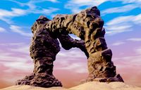 set of large desert rock formations