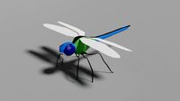 low-poly dragonfly