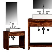 OAK BRULE WATERFALL SINGLE WASHSTAND