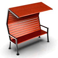 a bench with a canopy sky
