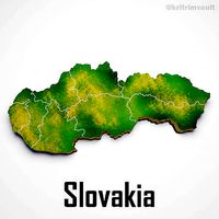 Slovakia country map 3d model