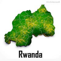 Rwanda country map 3d model