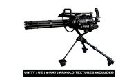 M134 Minigun PBR Unity UE Arnold V-Ray Textures Included