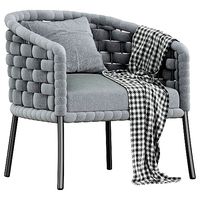 ALMA LOUNGE LOUNGE ARMCHAIR WITH OATMEAL CUSHION
