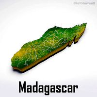 Madagascar country map 3d model