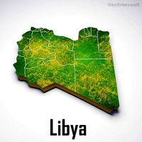 Libya country map 3d model