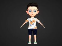 Cartoon Boy NoRig 3D model