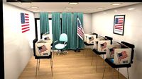 voting polling station USA 3d model