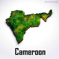 Cameroon country map 3d model