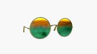 Sunglass Rounded D11 Orange Blue - Character Design Fashion