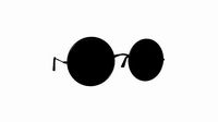 Sunglass Rounded D10 Full Black - Character Design Fashion