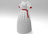 3d white dress