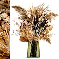 bouquet of dried flowers in a glass vase 134