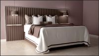 bed with bedclothes