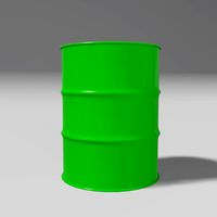 green steel barrel