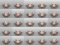 26 alphabet rings heart style 3dm stl and render 3d collection 3d print model