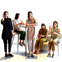 Posed Asian Casual Woman - 5 Pack 3 - C1-F3F