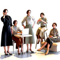 Posed Asian Business Woman - 5 Pack 5 - B1-F5F